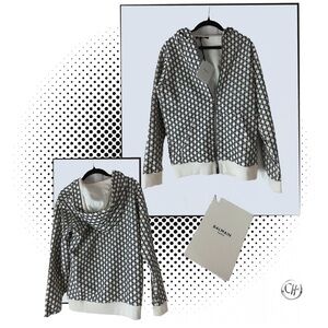 Balmain Monochrome Geometric Hoodie